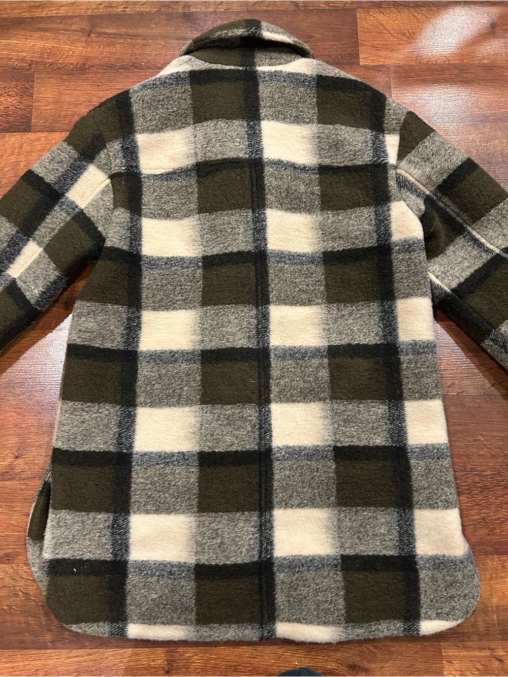 Madewell Belrose Shirt Jacket Shacket Size XS Maran Plaid Wool Blend Oversized - Picture 8 of 9